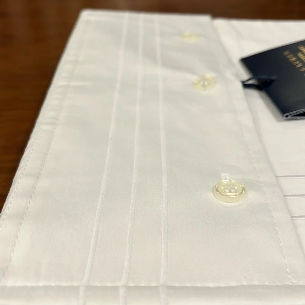 Ralph Lauren Organic Sateen Handkerchief Embroidery Queen Flat Sheet Studio Wht